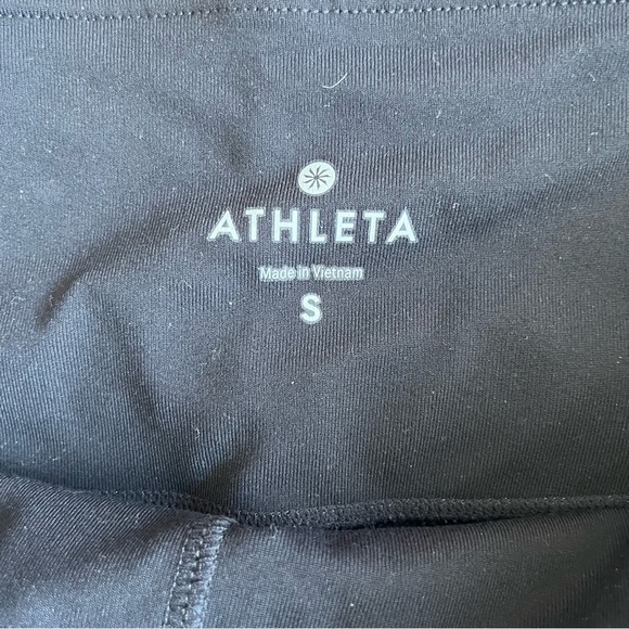 Athleta Black Gleam Chaturanga to Town Faux Leather Leggings 870859 Sz S - Picture 4 of 4